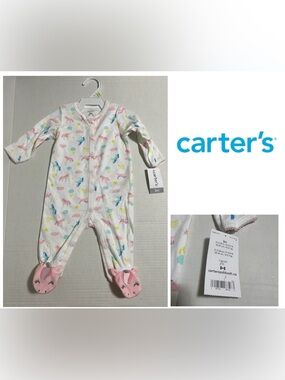 🆕CARTER’S - 3M - NWT - INFANT GIRLS PINK UNICORN SLEEPER